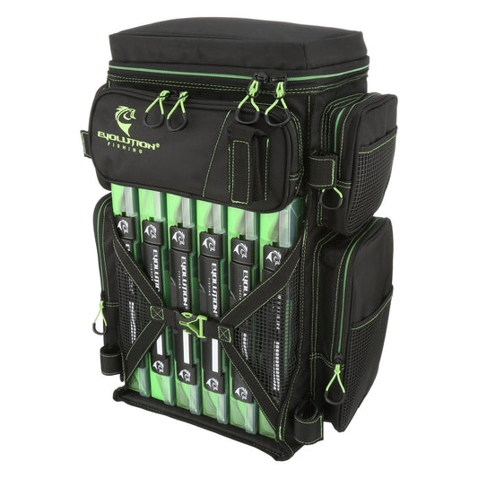 Tackle Backpack, this set comes with pliers holster, side pocket spool feeder and non-slip waterproof bottom, also includes 6 color matched tackle trays