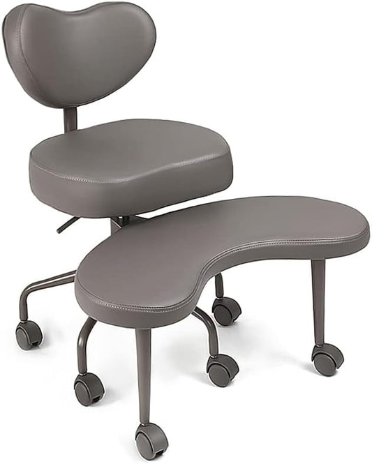 Meditation Chair, Home Office Desk Chair, Cross Legged Chair with Lumbar Support and Adjustable Stool, Flexible Design for Fidgeters, Ivory
