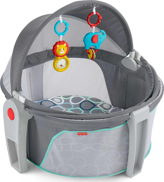 Baby Portable Bassin and Play Space Portable Baby Dome with 2 Toys and Canopy, Perfect for Puppies
